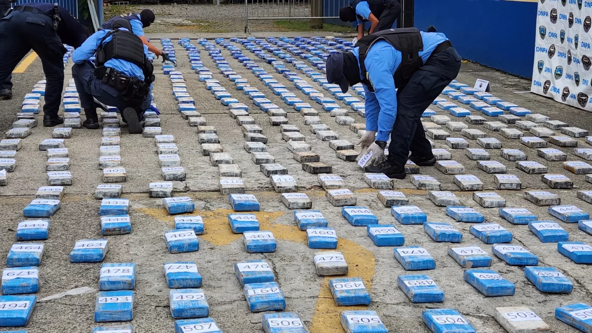 Decomisan 538 kilos de cocaina escondidos en caletas en las cercanías del Río Aguan,Colón 