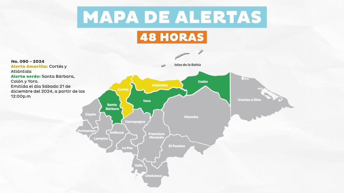 Alerta amarilla emite COPECO para Cortés y Atlántida por lluvias persistentes 