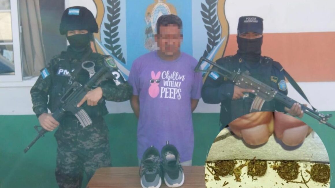Detienen a un hombre que intentó ingresar droga en sus tenis a un centro penal en Yoro