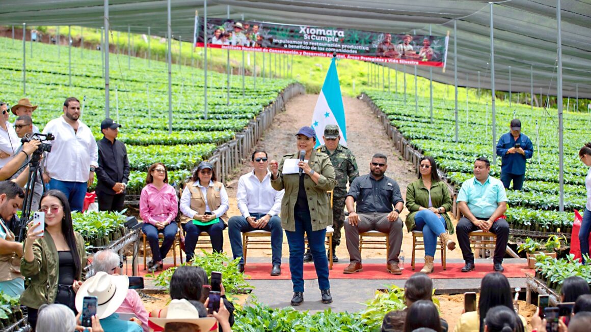 Xiomara Castro realizo el lanzamiento oficial en Copán del proyecto Agrobosque