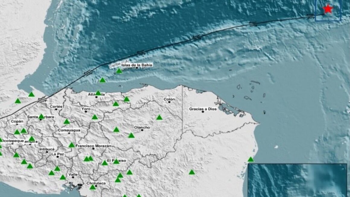 Un sismo de magnitud 5.3 se registró al noreste de Gracias a Dios