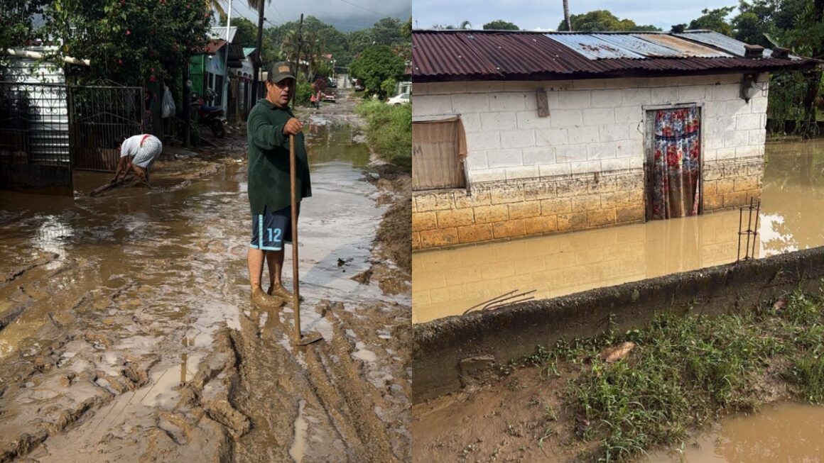 Río Blanco se desborda y afecta a varias familias en Santa Cruz de Yojoa