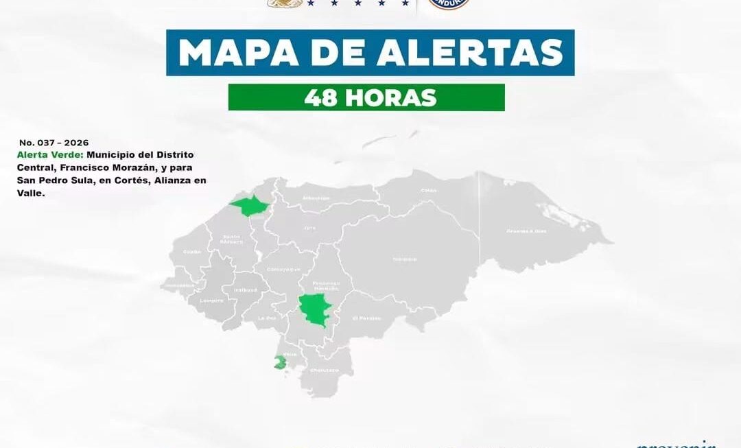 COPECO emite Alerta Verde para Alianza, Valle, por 48 horas